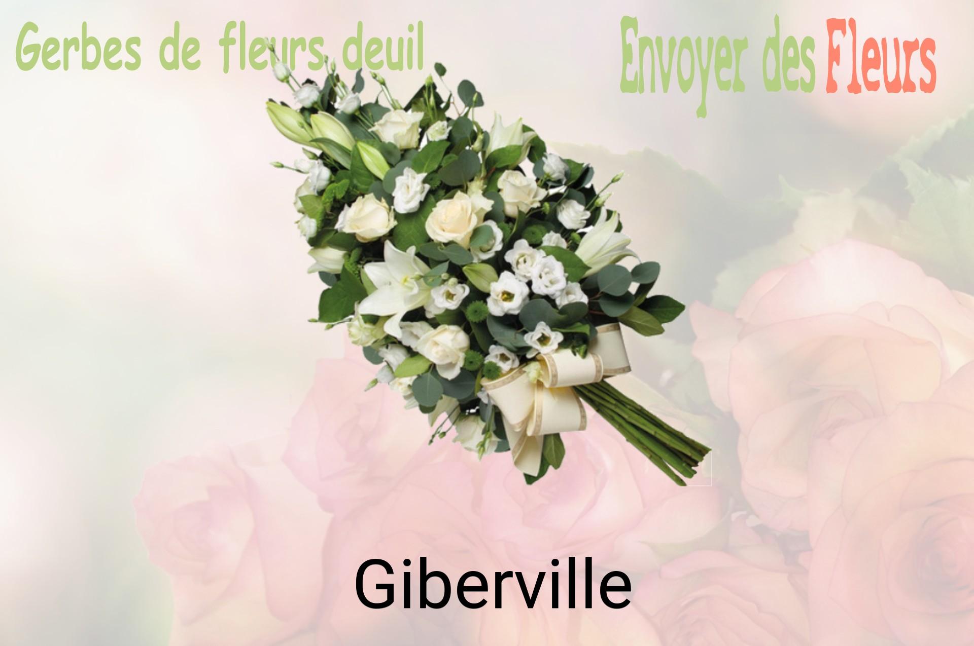 Gerbe de fleurs de deuil livrée à Giberville